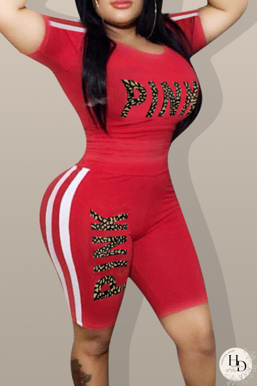 White Casual Print Letter O Neck Short Sleeve Two Pieces