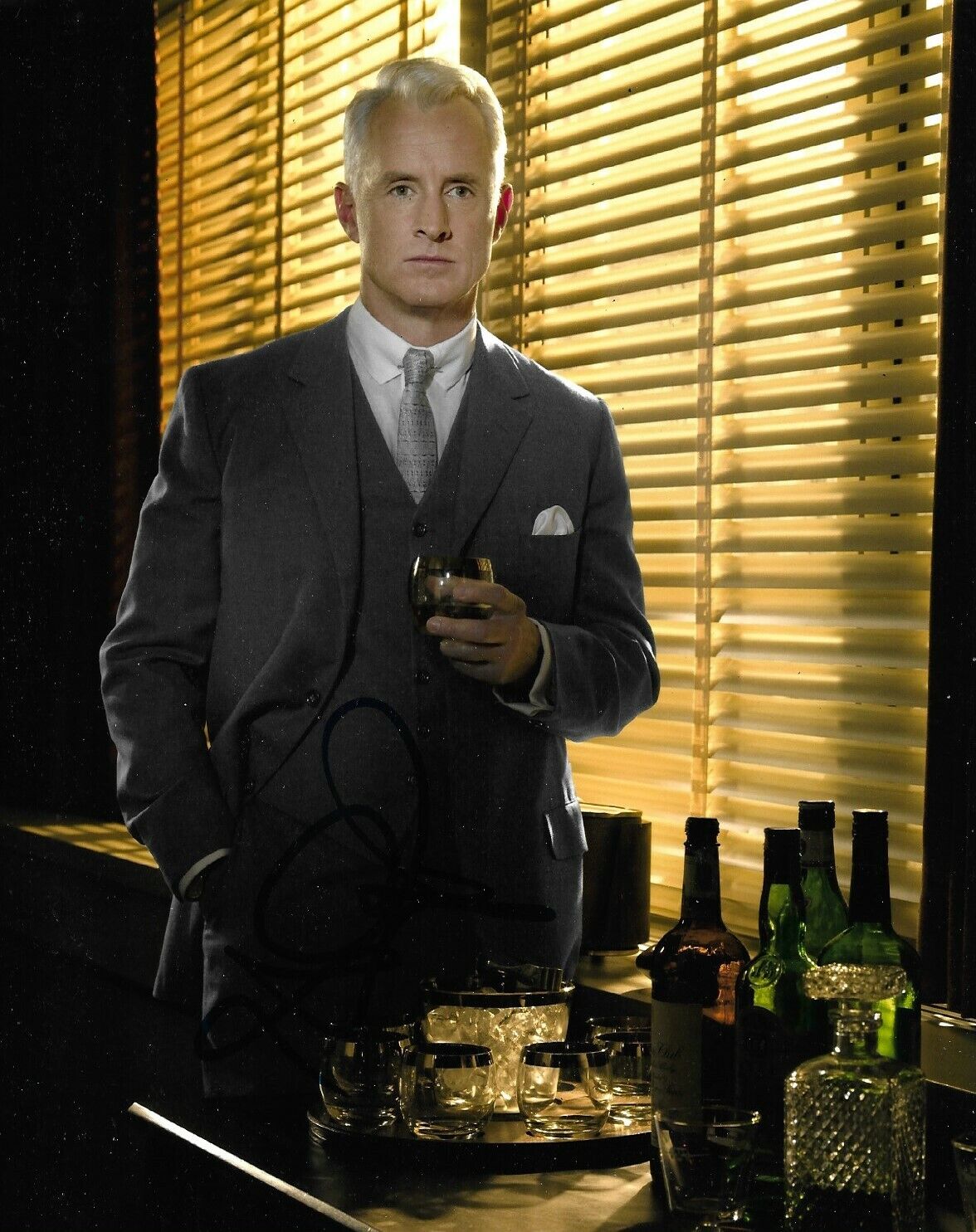 John Slattery Signed Mad Men 10x8 Photo Poster painting AFTAL