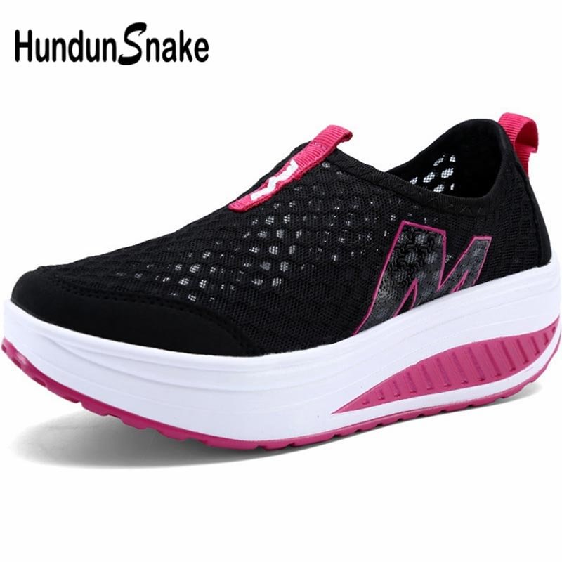 Hundunsnake Summer Sneakers Woman Sports Shoes Sport Women's Running Shoes Tennis Woman Platform Scarpe Donna Black Walk A-057