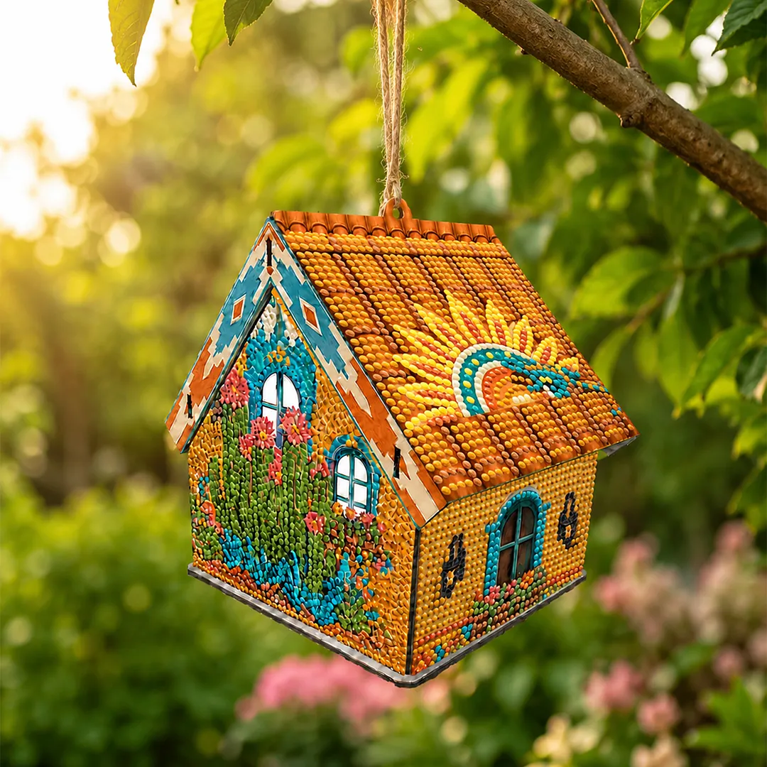 DIY Wooden House Diamond Art Painting Kit for Adults Home (Tropical cactus)