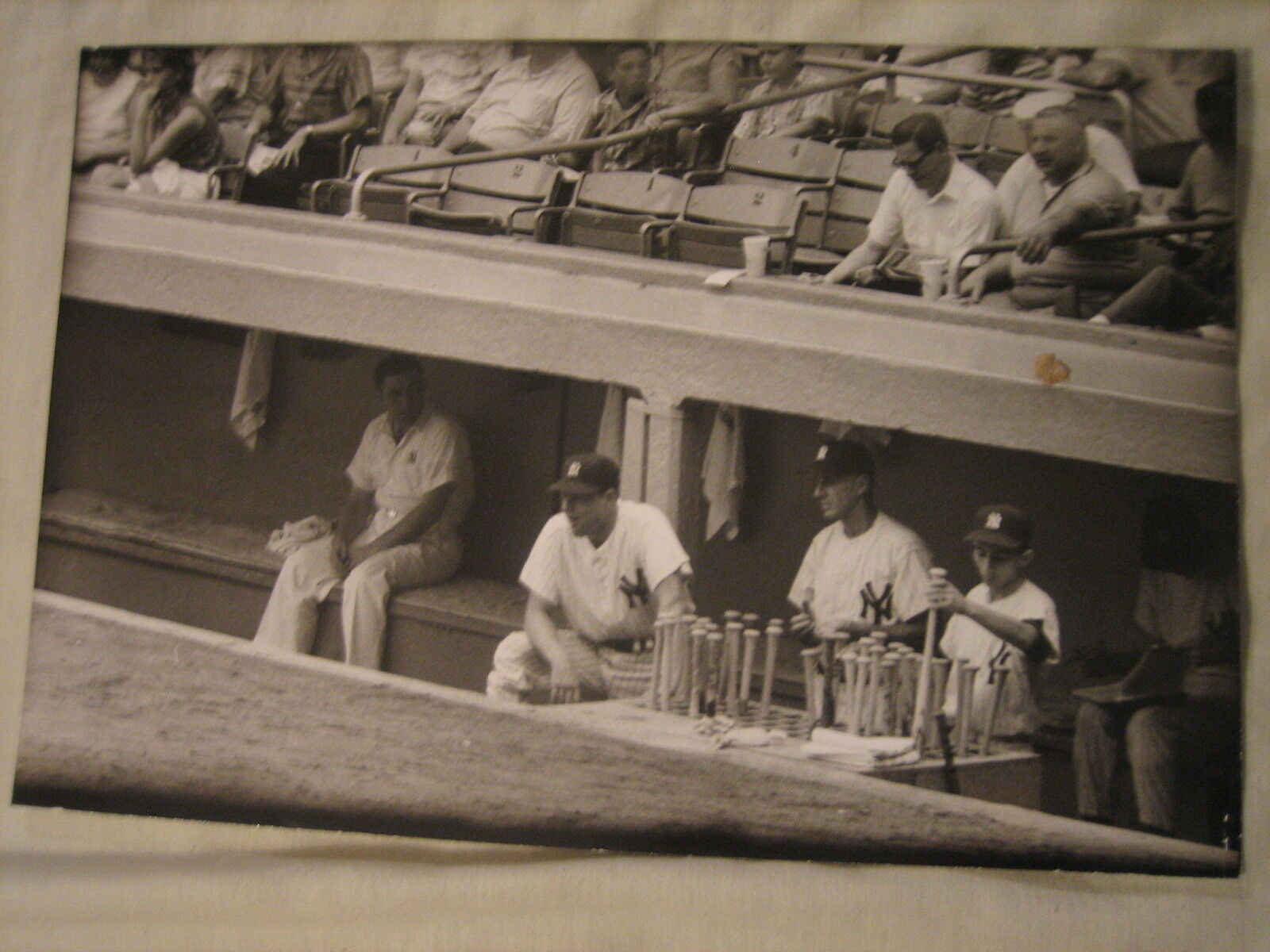 1962 Original OVERSIZED Photo Poster painting Yankees manager Ralph Houk in dugout