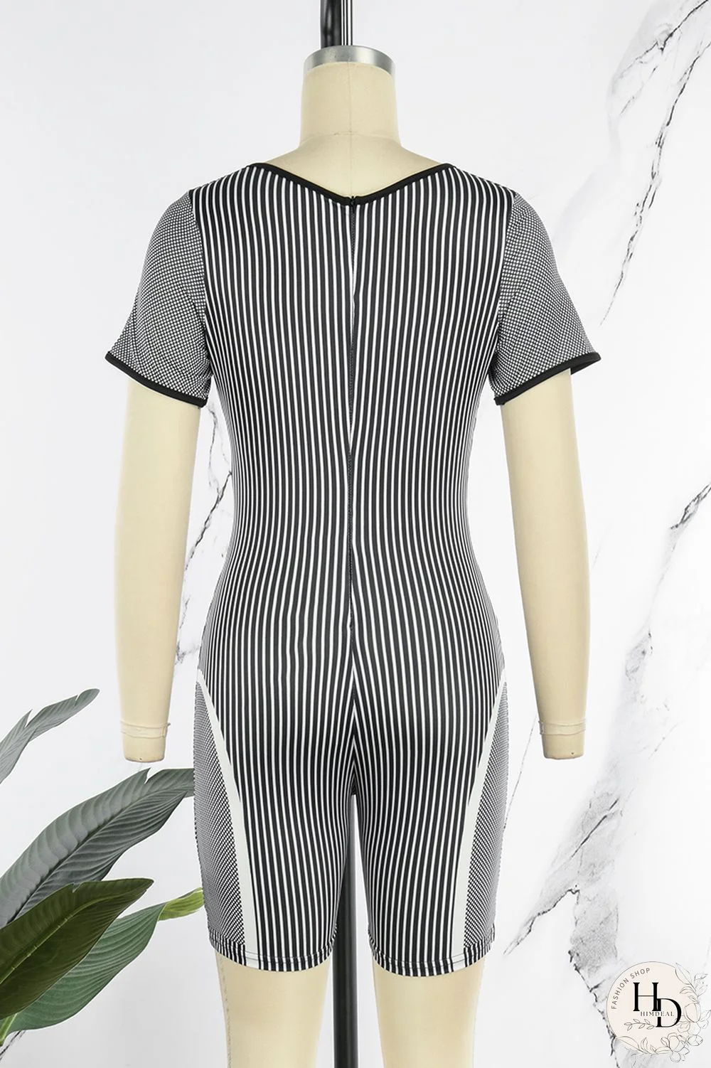 Pink Sexy Striped Print Patchwork O Neck Skinny Jumpsuits