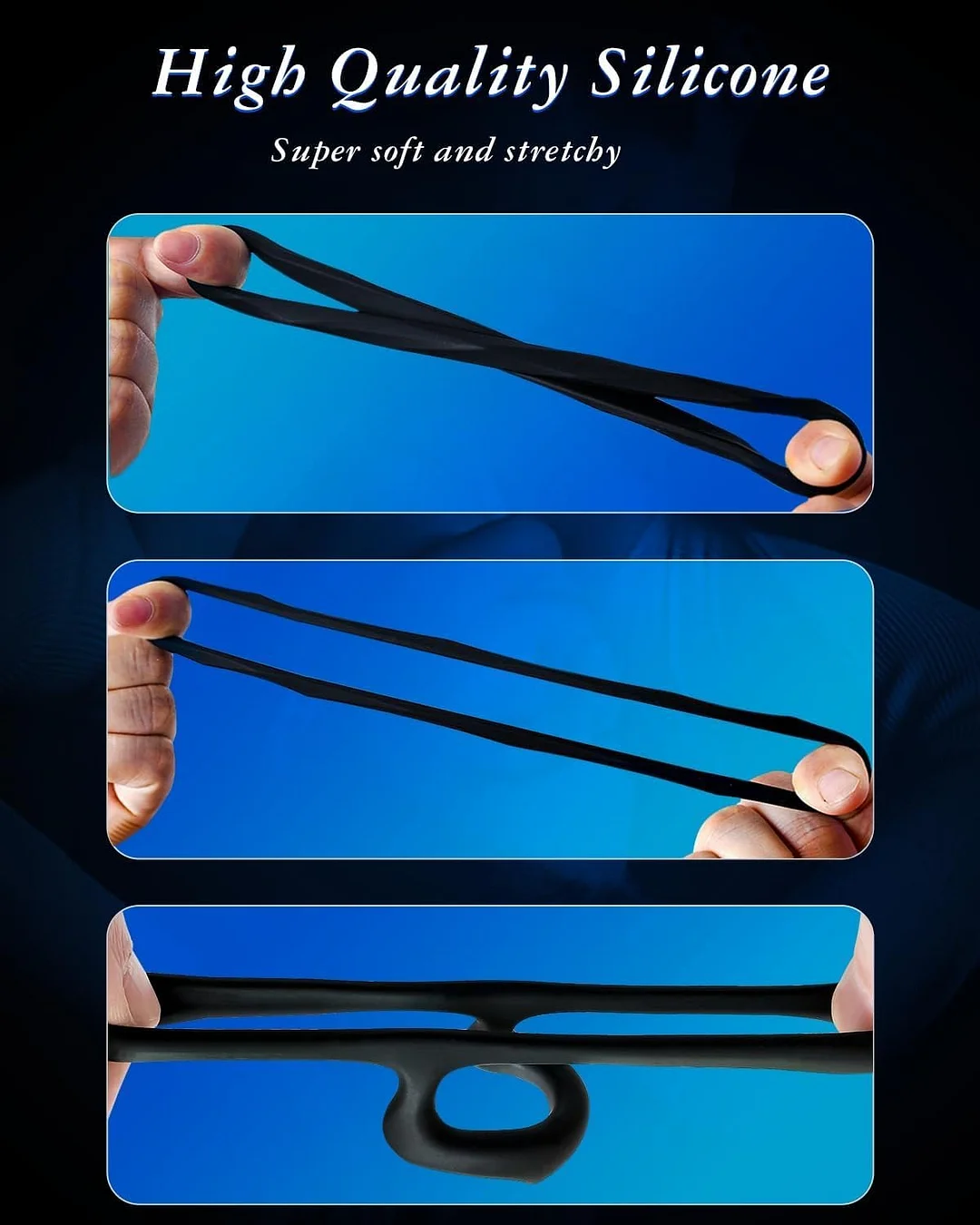 Veyno &ndash; 6-size Silicone Cock Ring Set For Men | Durable Stretch Delay Rings To Boost Stamina And Hardness