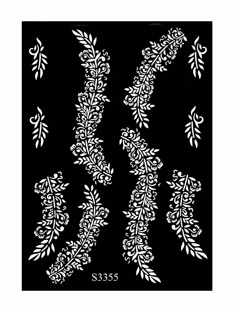 Sdrawing Drawing Henna Template for Hand Henna Tattoo Stencil Flower Tattoo Design for Women Wedding Festival Party Tatoo Tools