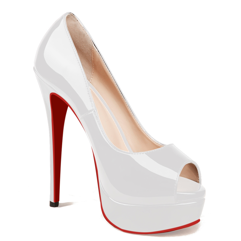 150mm Red Bottom Sky High Platform Pumps Women High Heels-MERUMOTE