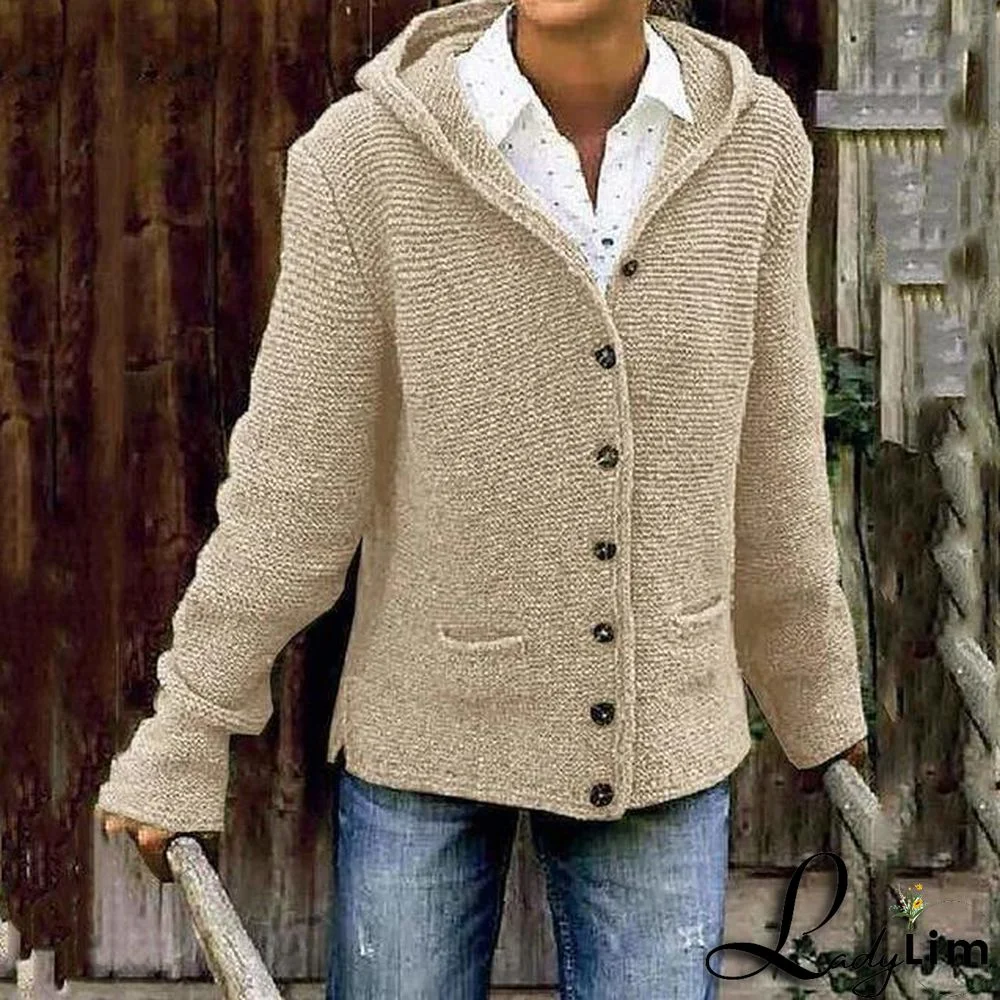 Vintage Hooded Knitted Cardigan