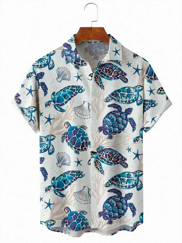 Men's Turtle Ocean Hawaiian Print Shirt