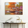 Diamond Painting-DIY Full Round Drill Wood House Waterwheel(50*40cm)