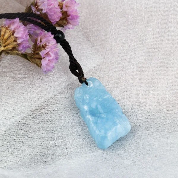 Natural Aquamarine Irregular Pendant 1 Or 2 Piece Set