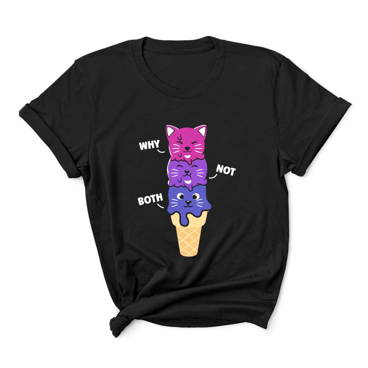 Bisexual pride t-shirt kawaii cats