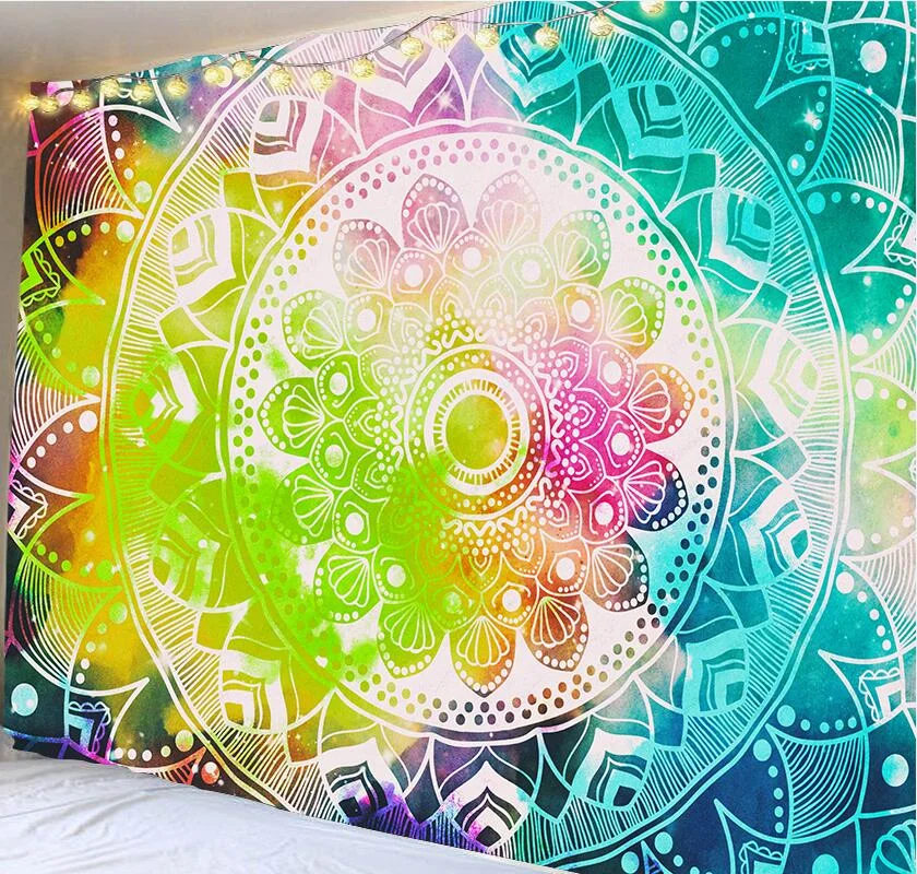 India Mandala Tapestry Wall Hanging Boho Decor Wall Cloth Tapestries Psychedelic Hippie Night Moon Tapestry Mandala Wall Carpet