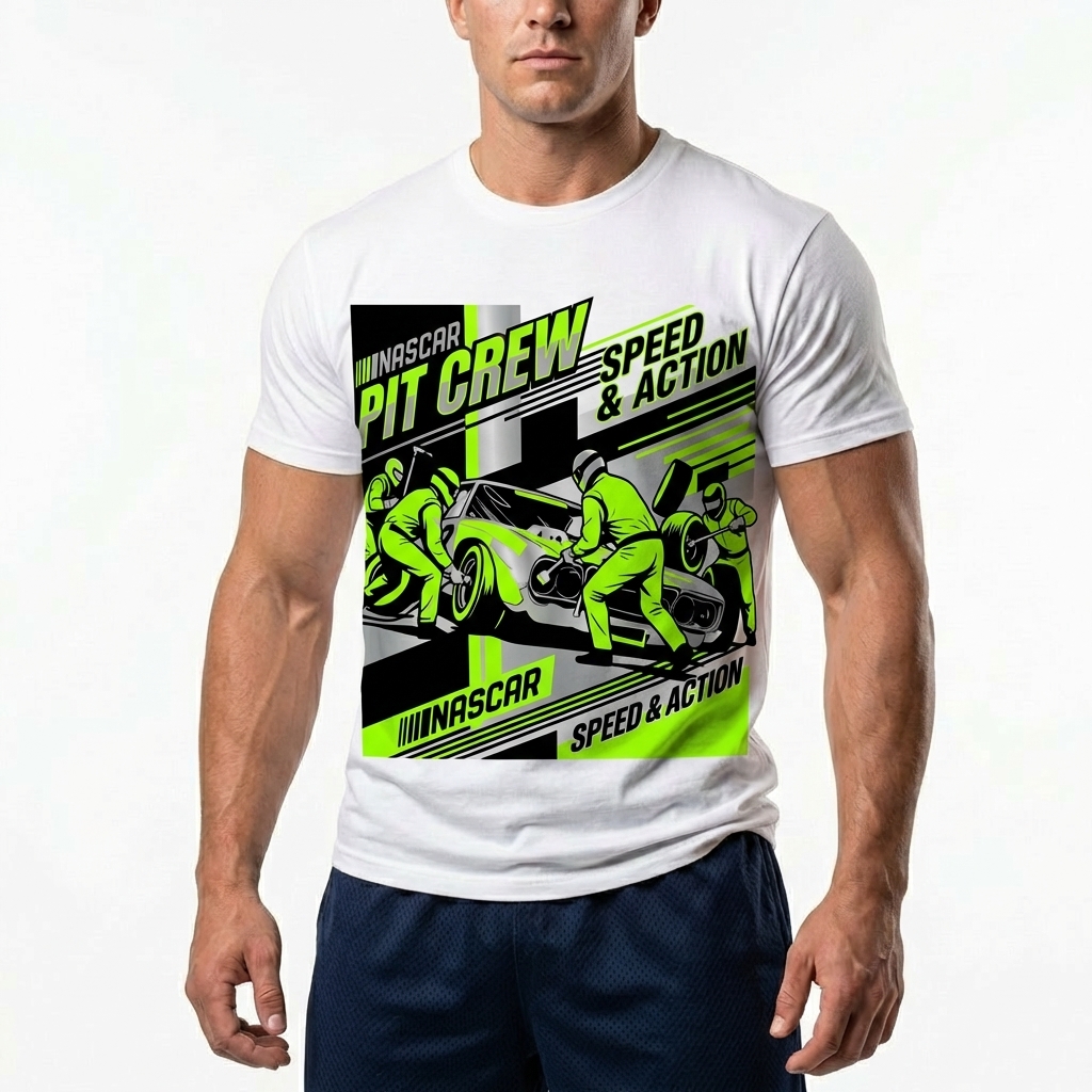  Men's American Racing-themed Casual Printed Short-Sleeved T-shirt Avantcool