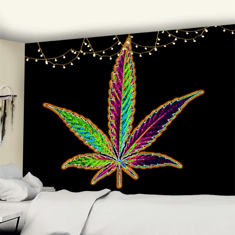 New 3D Printing Maple Leaf Wall Hanging Tapestry Art TAPIZ Bohemia Psychedelic Witchcraft Curtain Bedroom Home Decor