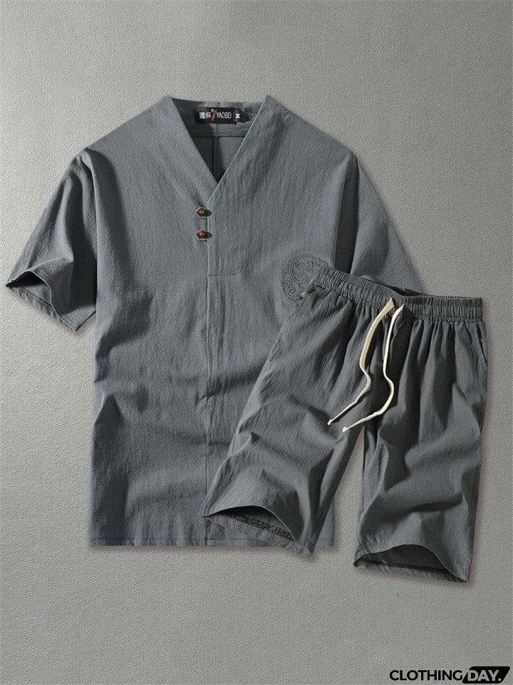 Mens Linen Short Sets