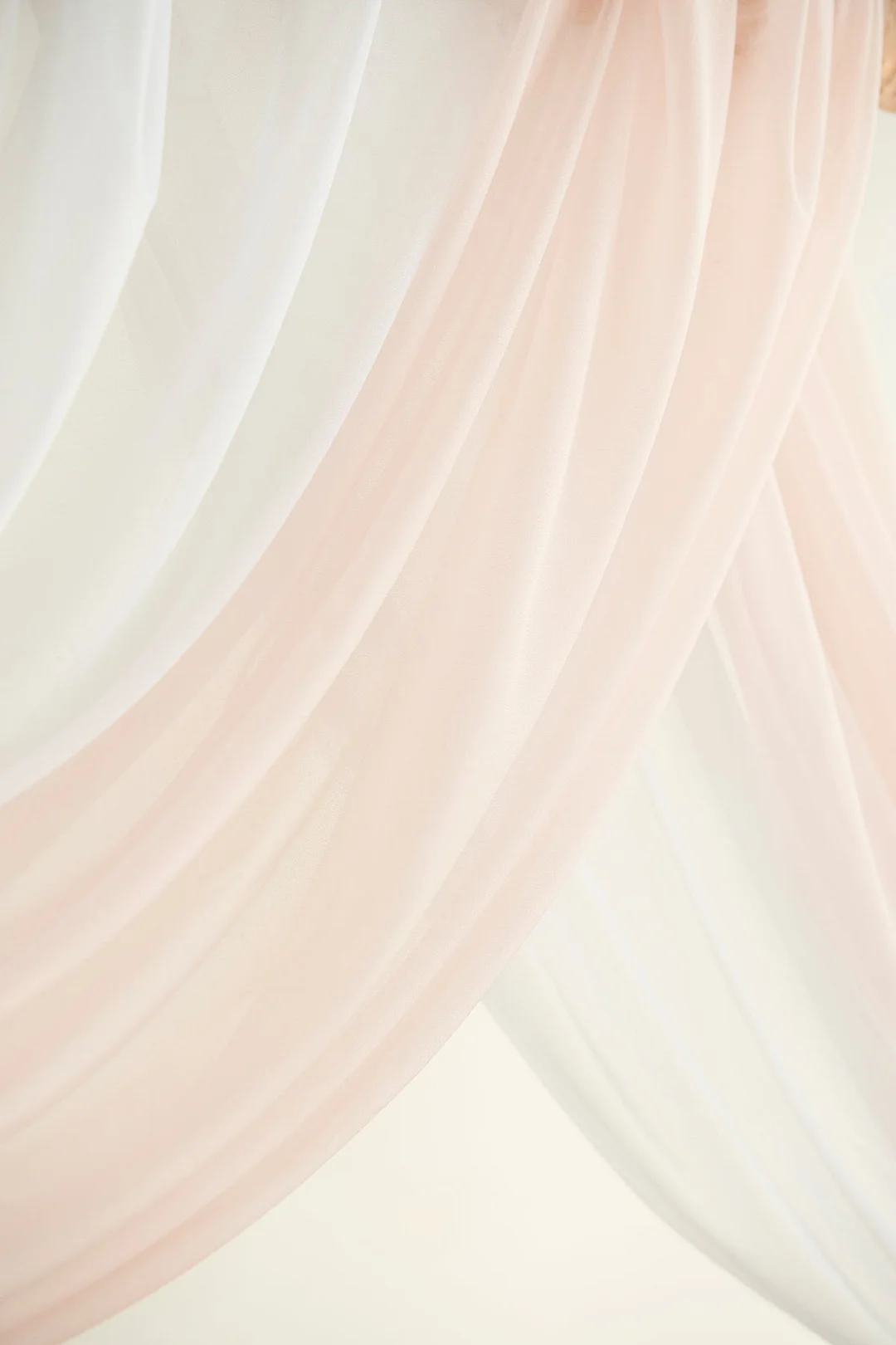 Flower Arch Decor with Drapes in Blush & Cream