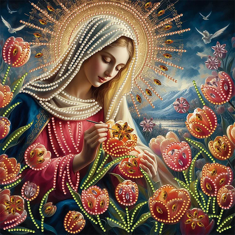 Partial Special-Shaped Diamond Painting - Our Lady 30*30CM