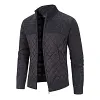 Men's Thickened Casual Fleece Loose Stand Collar Knit Cardigan Sweater Jacket Coat