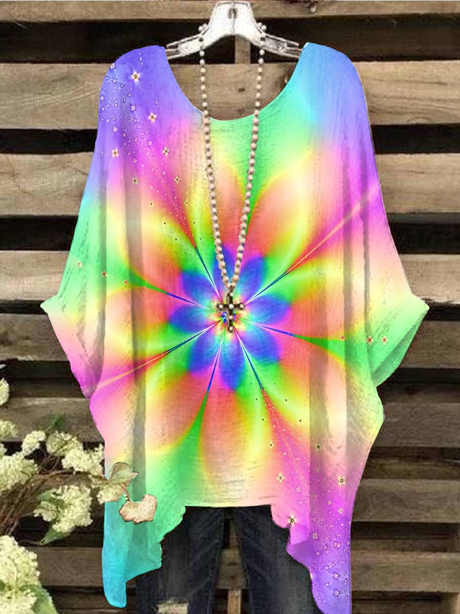Women's Creative Gradient Floral Printed Pullover Tops