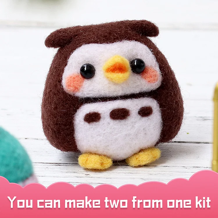 FeltingJoy - Cute Doll Needle Felting Kit - Owl