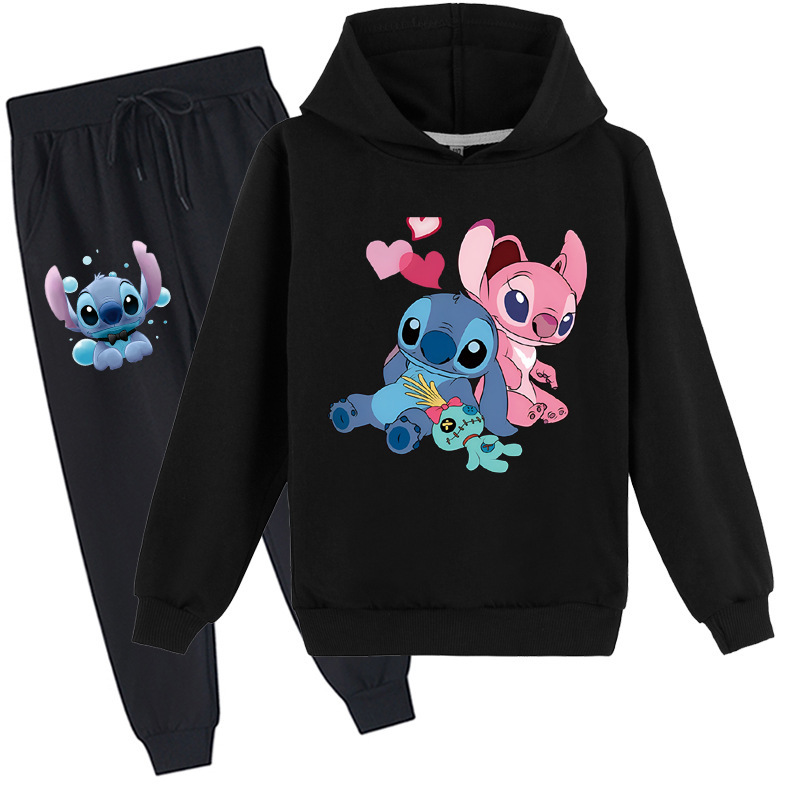 Mayoulove Stitch Zipper Jacket and Trouser Set - Cute and Comfortable Children's Clothing for Fans of Lilo and Stitch - Perfect for Boys and Girls Aged 3-10-Mayoulove