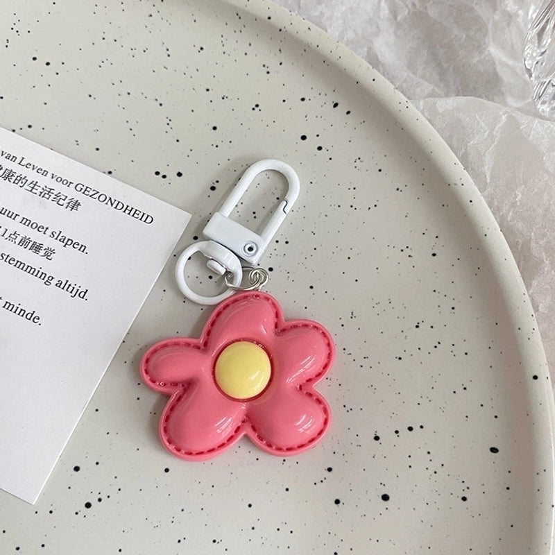 Cartoon Style Flower Resin Women’s Keychain