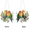 (US Only)Acrylic 2D Flat DIY Birds Hanging Diamond Art Kits Wall Door Decoration