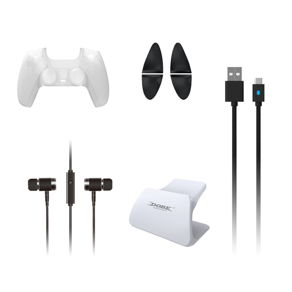 

8 in 1 Controller Housing Stand Trigger Buttons Charging Cable for Sony PS5, 501 Original