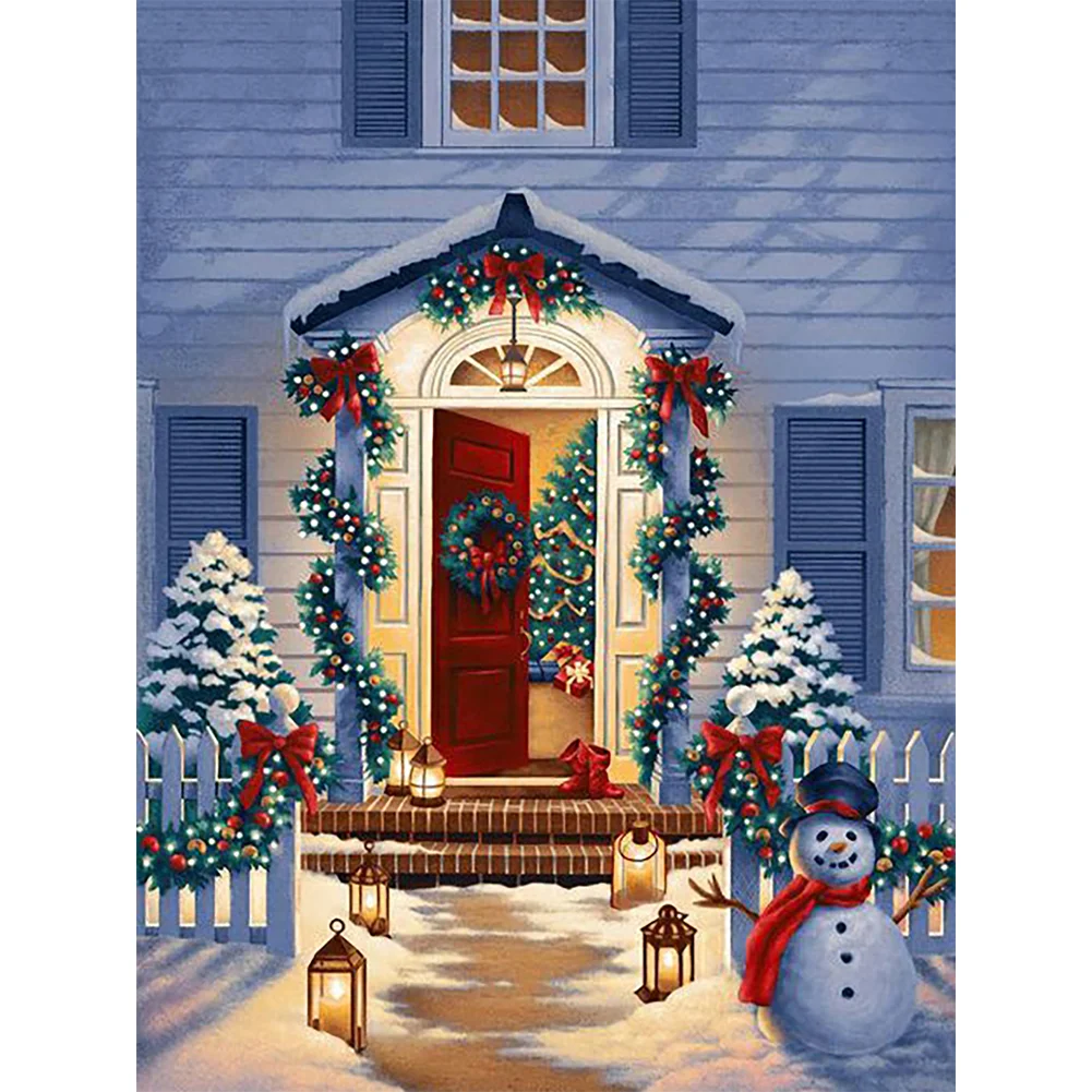 Christmas Door - Full Round - Diamond Painting(30*40cm)