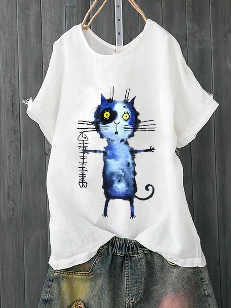 Bestdealfriday Short Sleeve Cotton Blend Round Neck SweeT-Shirts Tops 7965999