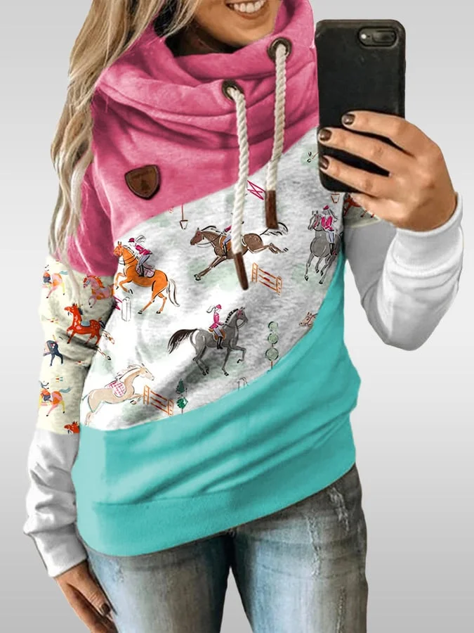 Vintage Western Print Hoodie