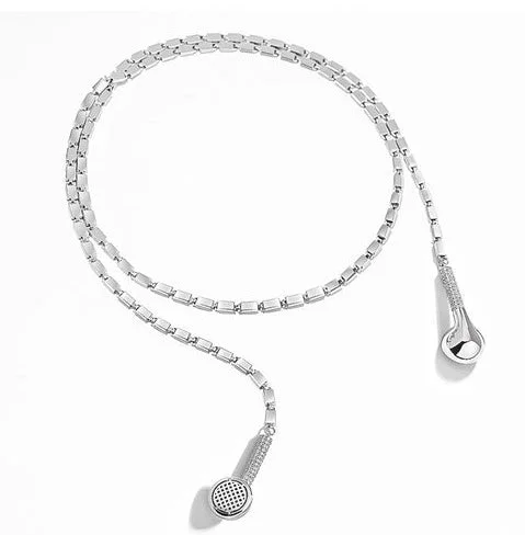 Sterling Silver "Earphone" Necklace