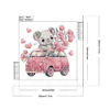 2Pack Pink Car Animals-Crystal Rhinestone Diamond Painting(30x30cm)