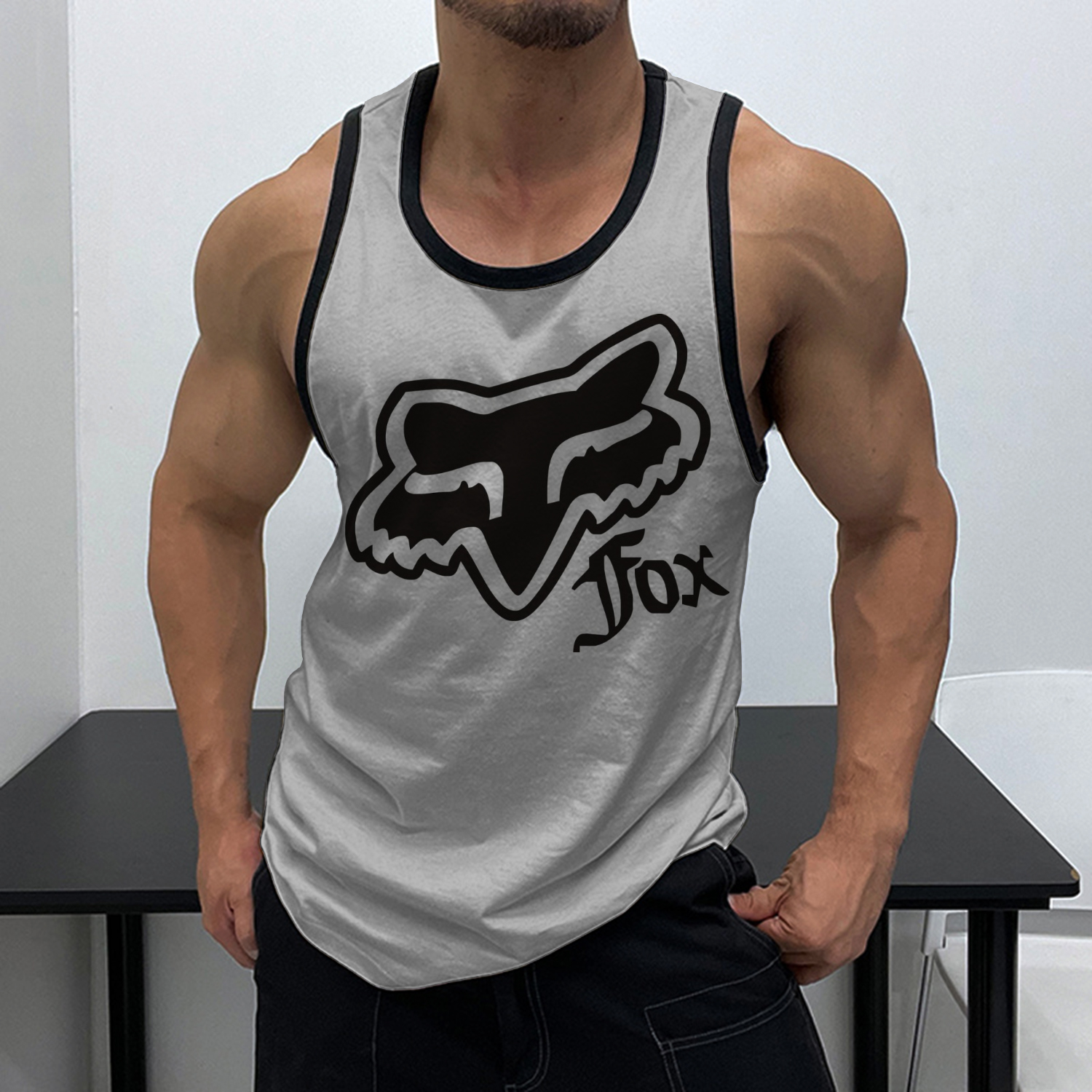Racing Print Casual Contrast Sports Vest / TECHWEAR CLUB / Techwear