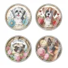 (US Local)[Upgrade]4Pcs Acrylic Special Shape Puppy DIY Waterproof Diamond Painting Coaster