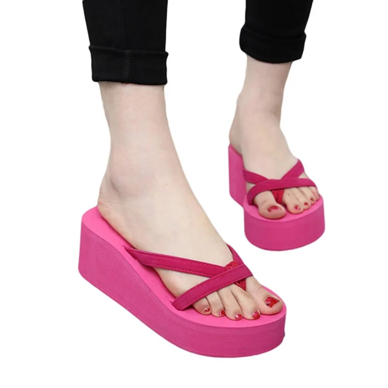 Summer Sandals Wedges Women Slip Flip Flops Beach Sandals Shoes Fashionable Casual Sandals Female Ladies Shoes