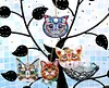 4pcs DIY Cat Full Drill Special Shaped Diamond Painting Keychains Gifts