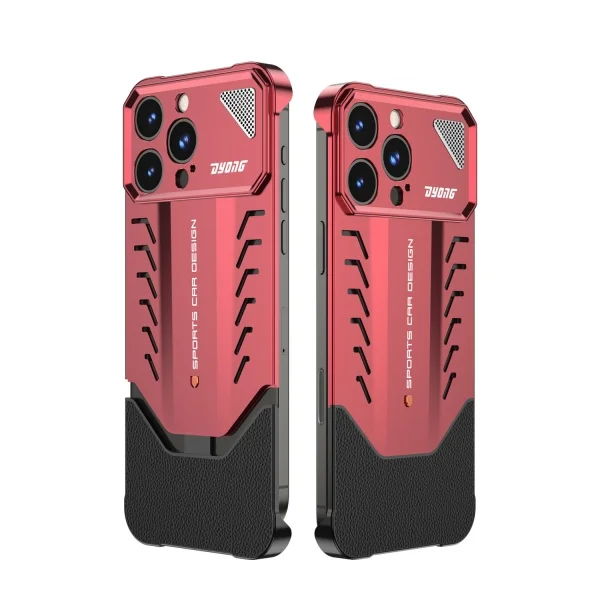 Aluminum Alloy Nappa Leather Buckle Heat Dissipation And Anti-fall iPhone Case