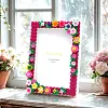 Bloom Flower DIY Building Block Photo Frame Kit,Creative Handmade Assembled Photo Frame Handmade Craft Gift Home Tabletop Display Decor