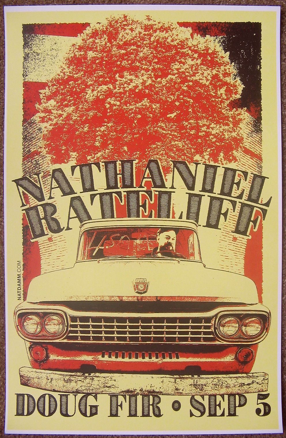 NATHANIEL RATELIFF 2015 Gig POSTER Portland Oregon Concert