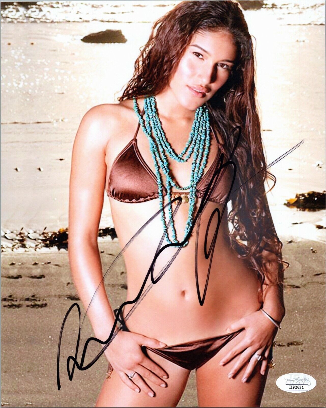 ~~ Q'ORIANKA KILCHER Authentic Hand-Signed Sexy bikini