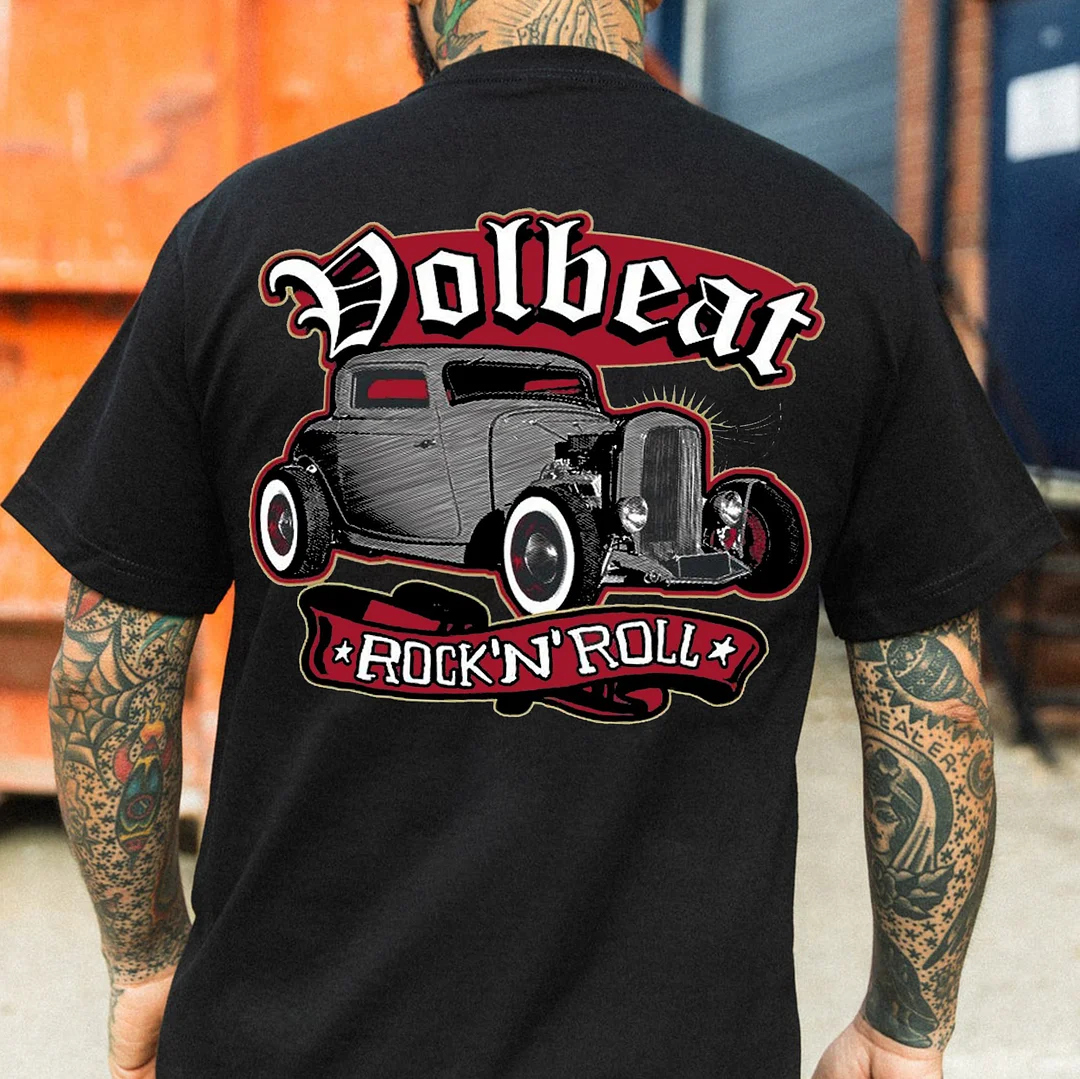 VOLBEAT ROCK'N'ROLL Classic Car Print Men's T-shirt