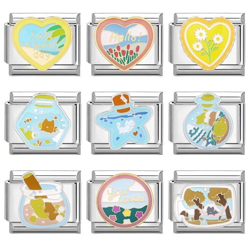 Italian Module Handmade Creative Cartoon Dripping DIY Light Luxury Personalized Fashionable  Bracelet Accessories