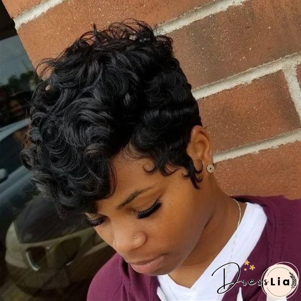 Short Curly Hair Fluffy Small Curly Hair Chemical Fiber Wig