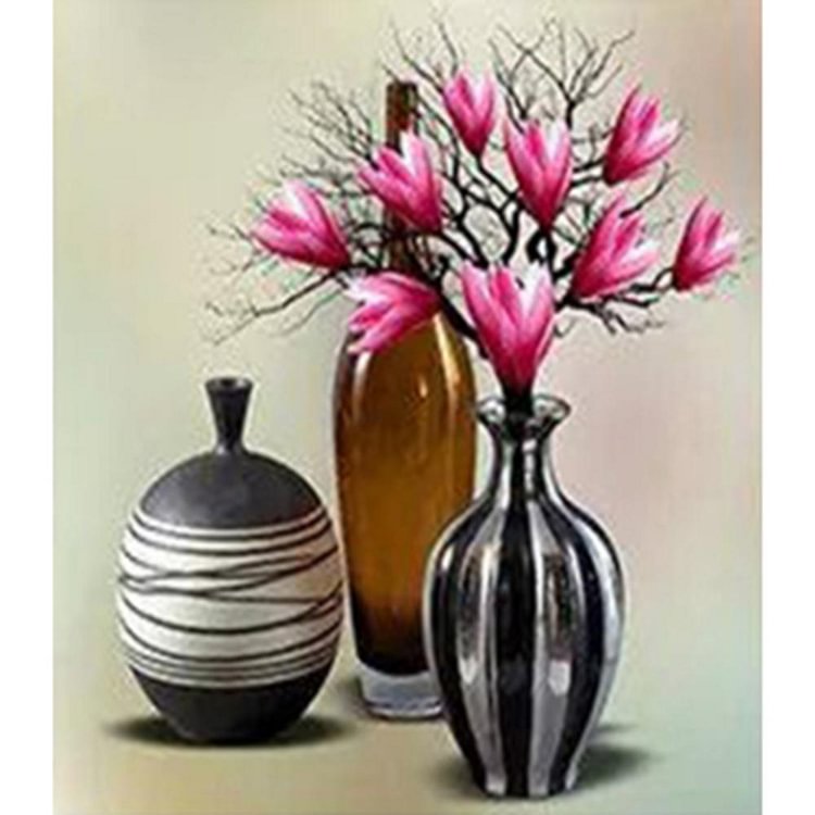 Flower Vase - Full Round Drill Diamond Painting - 30x40cm(Canvas)