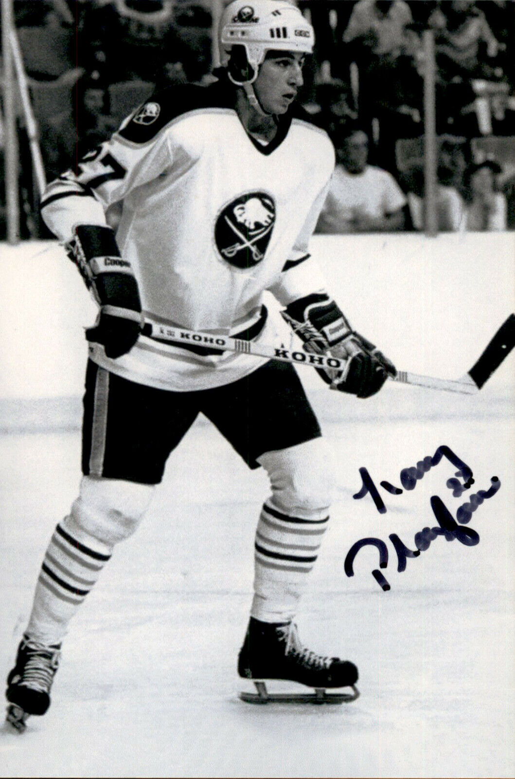 Larry Playfair SIGNED autographed 4x6 Photo Poster painting BUFFALO SABRES #3