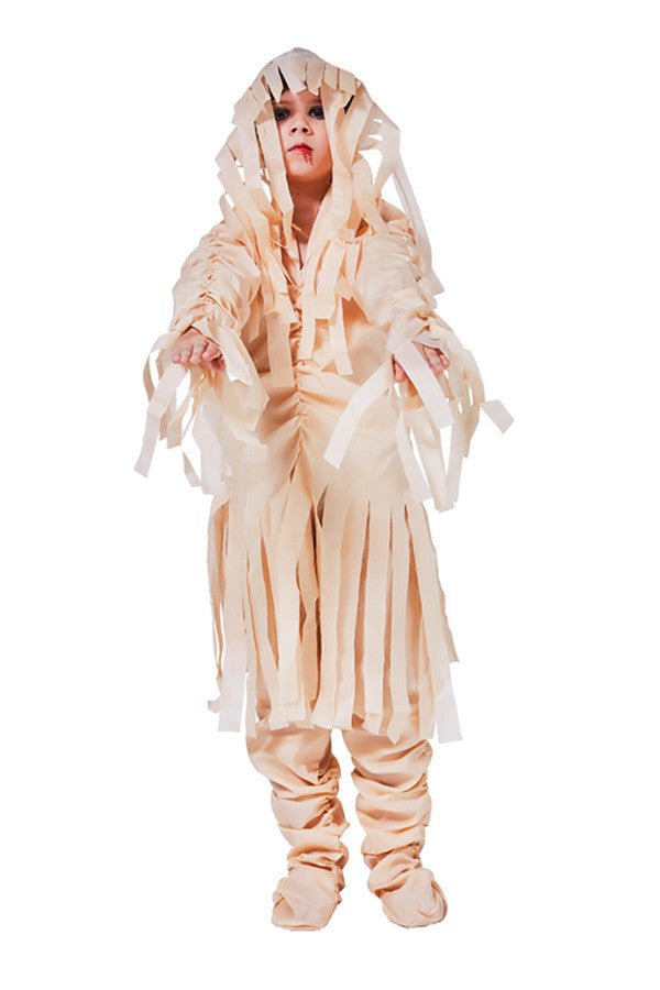Scary Kids Halloween Cosplay Zombie Mummy Costume Beige White-elleschic