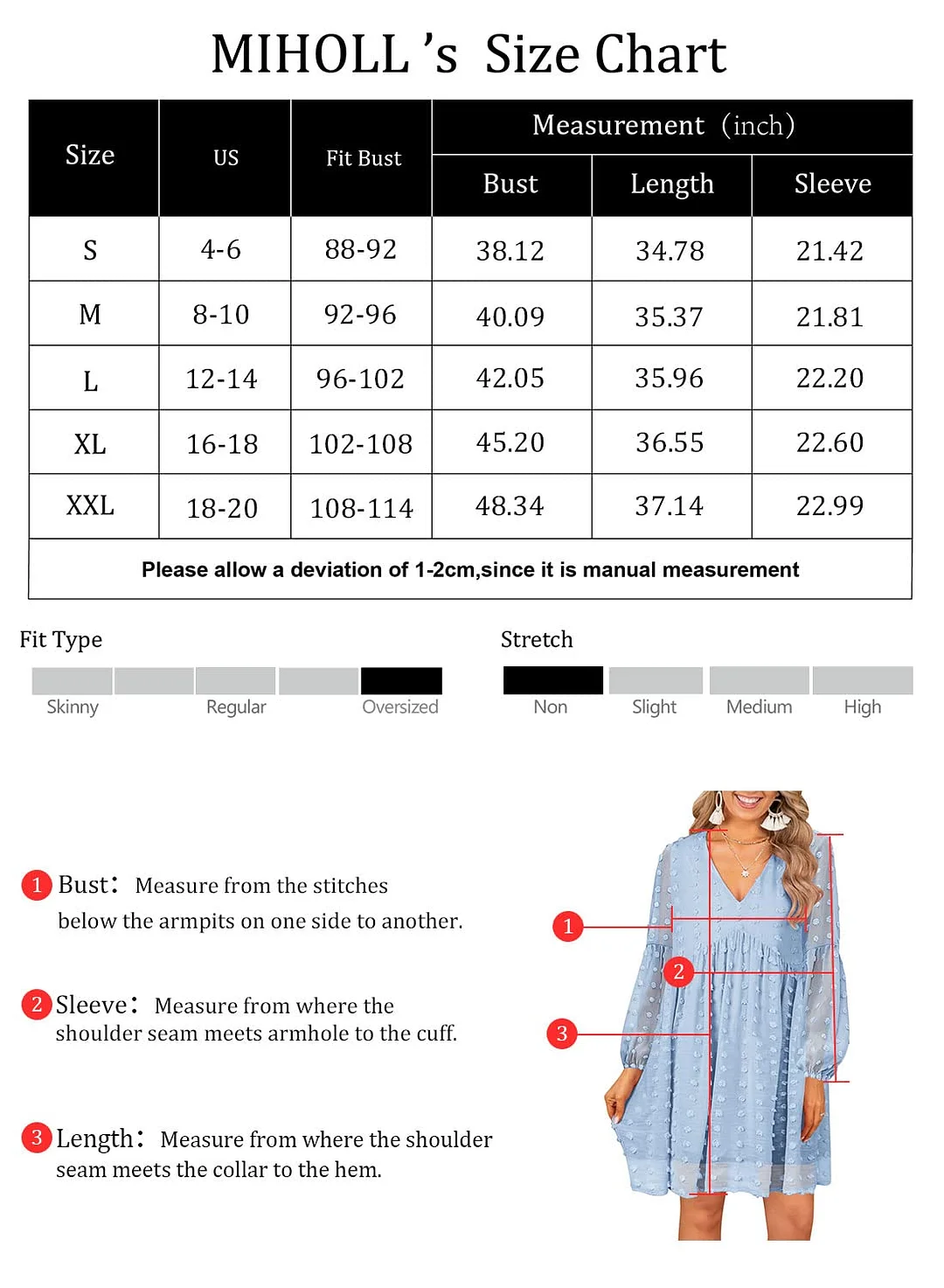 MIHOLL Women's V Neck Short Sleeve Ruffle Loose Summer Flowy Mini Dress