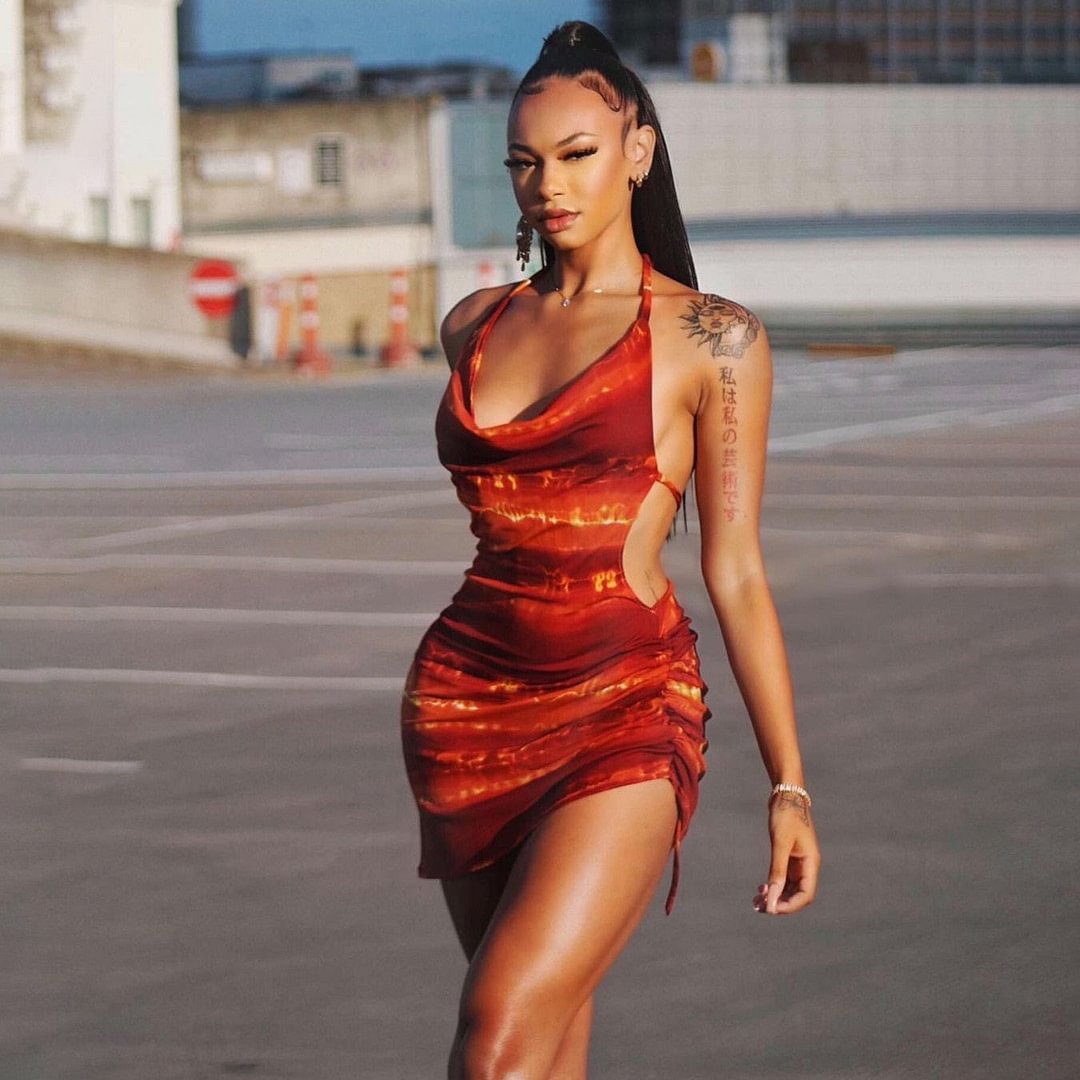 Cryptographic Fashion Sexy Backless Summer Women Mini Dress Bodycon Elegant Spaghetti Strap Draped Dresses Sleeveless Clothing