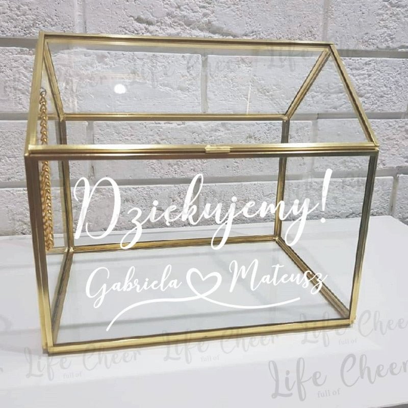 Vinyl Sticker For Wedding Cards Box Customize Texts Decals Wedding Guest Box Stickers Thank you Sign Wedding Custom Mural Art