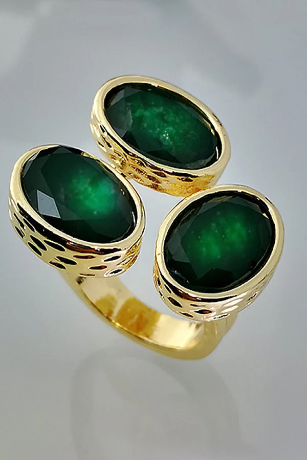 Vintage Imitation 18k Gold Emerald Ring